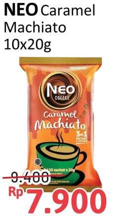 Promo Harga Neo Coffee 3 in 1 Instant Coffee Caramel Machiato per 10 pcs 20 gr - Alfamidi