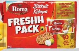 Promo Harga ROMA Biskuit Kelapa Fresh Pack 230 gr - TIP TOP