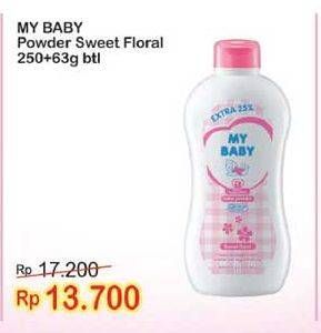 Promo Harga MY BABY Baby Powder Sweet Floral 313 gr - Indomaret