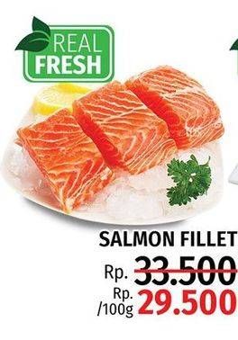 Promo Harga Salmon Fillet per 100 gr - LotteMart