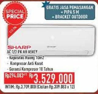 Promo Harga SHARP AH-A5VEY | AC 1/2PK  - Hypermart