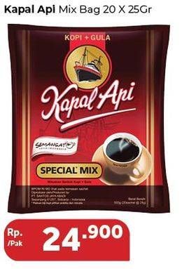 Promo Harga Kapal Api Kopi Bubuk Special Mix per 20 sachet 25 gr - Carrefour