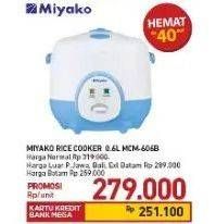 Promo Harga MIYAKO MCM-606 B Magic Com  - Carrefour