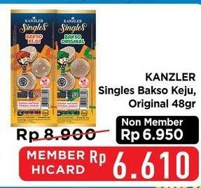 Promo Harga Kanzler Singles Bakso Keju, Original 48 gr - Hypermart