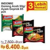 Promo Harga Mi Goreng Aceh/ Geprek 3s 85/90gr  - Indomaret