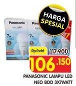 Promo Harga PANASONIC Lampu LED Neo Bulb 7w per 3 pcs - Superindo