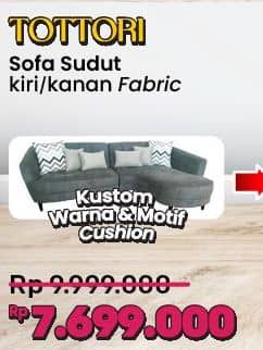 Promo Harga Tottori Sofa Sudut Fabric Kanan/Kiri  - COURTS