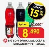Promo Harga AJE BIG COLA Minuman Soda Cola, Lime, Strawberry 1500 ml - Superindo