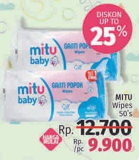 Promo Harga MITU Baby Wipes 50 pcs - LotteMart