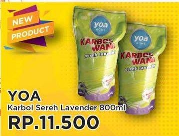 Promo Harga YOA Karbol Lavender 800 ml - Yogya