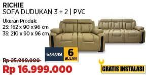 Promo Harga Courts Richie Sofa Dudukan 3+2 RC | PVC  - COURTS