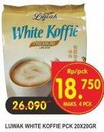 Promo Harga Luwak White Koffie 20 sachet - Superindo