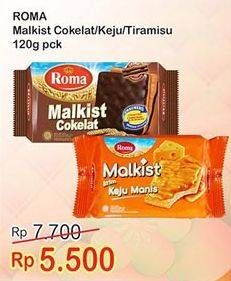 Promo Harga ROMA Malkist Cokelat, Keju Manis, Tiramisu 120 gr - Indomaret