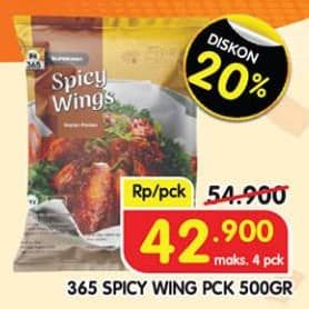 Promo Harga 365 Spicy Wing 500 gr - Superindo