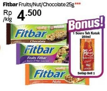 Promo Harga FITBAR Makanan Ringan Sehat Fruit, Nuts, Choco 25 gr - Carrefour