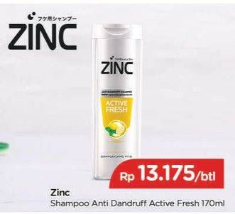 Promo Harga ZINC Shampoo Active Fresh 170 ml - TIP TOP