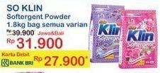 Promo Harga SO KLIN Softergent Purple Lavender, Rossy Pink 1800 gr - Indomaret