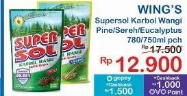 Promo Harga Supersol Karbol Wangi Pine, Sereh, Eucalyptus 800 ml - Indomaret