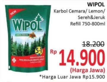 Promo Harga WIPOL Karbol Wangi Cemara, Lemon, Sereh + Jeruk  - Alfamidi