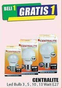 Promo Harga CENTRALITE LED Bulb E27 CDL 3W, E27 CDL 5W, E27 CDL 10W, E27 CDL 13W  - Hari Hari