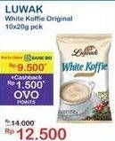 Promo Harga Luwak White Koffie Original per 10 sachet 20 gr - Indomaret