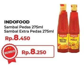 Promo Harga INDOFOOD Sambal Pedas, Ekstra Pedas 275 ml - Yogya