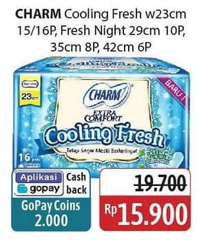 Promo Harga Charm Extra Comfort Cooling Fresh Wing 23cm, Wing 29cm, Wing 35cm, Wing 42cm 6 pcs - Alfamidi