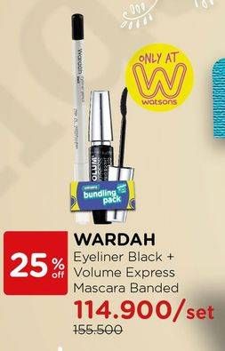 Promo Harga Eyeliner Black + Volume Express Mascara  - Watsons
