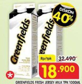 Promo Harga GREENFIELDS Jersey Fresh Milk 1000 ml - Superindo