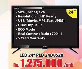 Promo Harga POLYTRON PLD 24D8520 | LED TV 24"  - Hari Hari