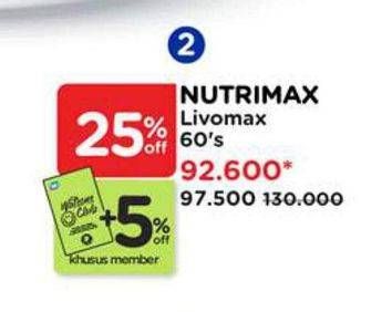 Promo Harga Nutrimax Livomax 60 pcs - Watsons
