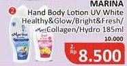 Promo Harga MARINA Hand Body Lotion UV White Healthy Glow, UV White Collagen Asta, UV White Hydro Cool, UV Bright Fresh 185 ml - Alfamidi