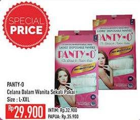 Promo Harga PANTY-O Ladies Disposable Panties L, XL, XXL  - Hypermart