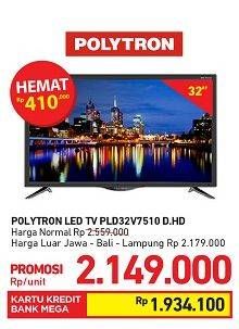 Promo Harga POLYTRON PLD 32V7510 | LED TV Dignity 32"  - Carrefour