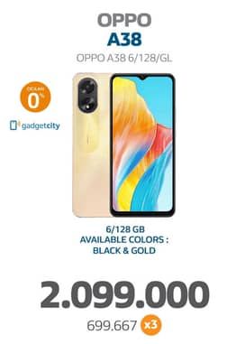 Promo Harga Oppo A38 Smartphone 6 + 128GB  - Electronic City