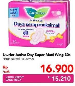 Promo Harga Laurier Active Day Super Maxi Wing 30 pcs - Carrefour
