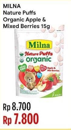 Promo Harga Milna Nature Puffs Organic Apple Mix Berries 15 gr - Indomaret