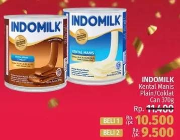 Promo Harga INDOMILK Susu Kental Manis Cokelat, Plain 370 gr - LotteMart
