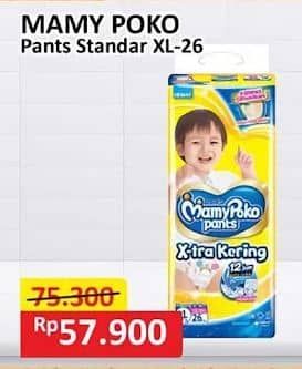 Promo Harga Mamy Poko Pants Xtra Kering XL26 26 pcs - Alfamart