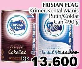 Promo Harga FRISIAN FLAG Susu Kental Manis Cokelat, Putih 490 gr - Giant