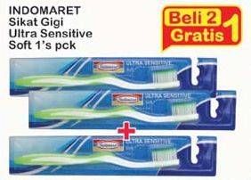 Promo Harga INDOMARET Sikat Gigi Ultra Sensitive Soft per 2 pcs - Indomaret