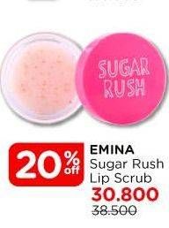 Promo Harga Emina Sugar Rush Lip Scrub 4 gr - Watsons