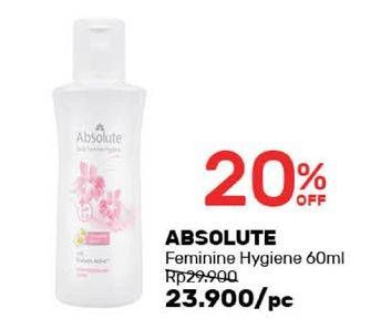 Promo Harga ABSOLUTE Feminine Hygiene 60 ml - Guardian