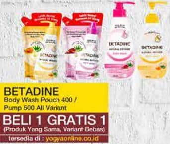 Promo Harga Betadine Natural Defense Body Wash Manuka Honey Moisturising Aloe Vera, Refreshing Pomegranate And Moisturising Aloe Vera 400 ml - Yogya