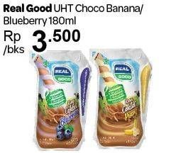 Promo Harga REAL GOOD Susu UHT Choco Banana, Blueberry 180 ml - Carrefour