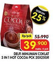 Promo Harga Delfi Hot Cocoa Indulgence per 20 sachet 25 gr - Superindo