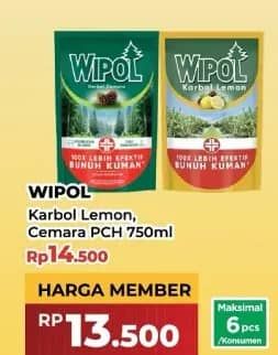 Promo Harga Wipol Karbol Wangi Lemon, Cemara 750 ml - Yogya