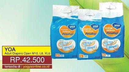 Promo Harga YOA Adult Diapers M10, L8, XL6  - Yogya