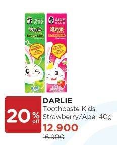 Promo Harga DARLIE Toothpaste Bunny Kids for Kid Strawberry, Apple 40 gr - Watsons