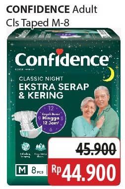 Promo Harga Confidence Adult Classic Night Ekstra Serap & Kering M8 8 pcs - Alfamidi